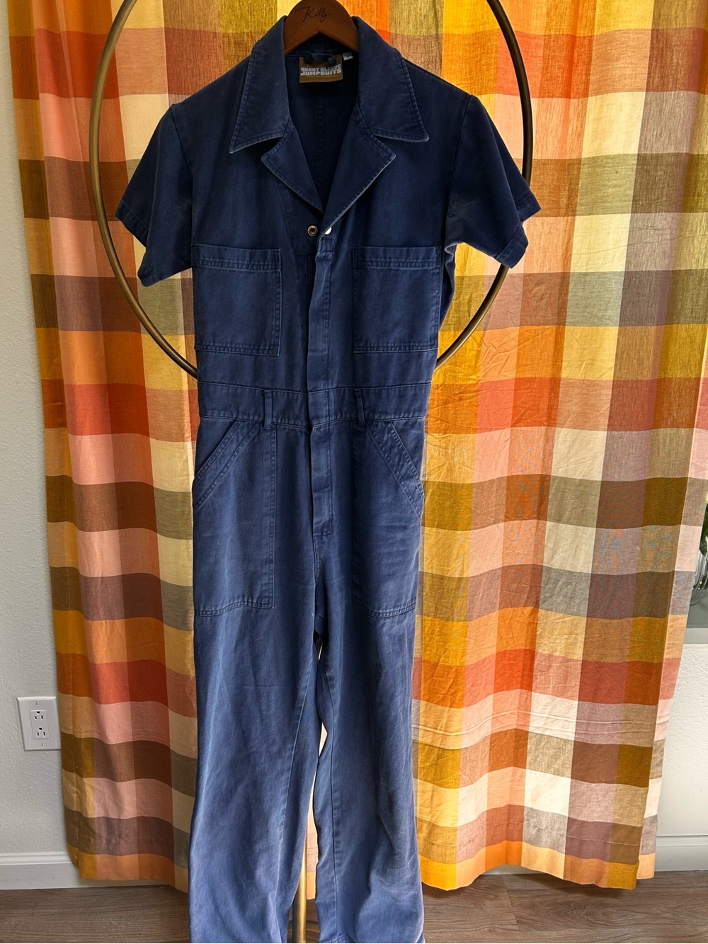 Big Bud Press Navy Short-Sleeve Jumpsuit